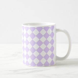Lilac Purple Diamond Chequered pattern Coffee Mug