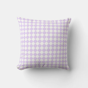 Lilac Purple Diamond Chequered pattern Cushion