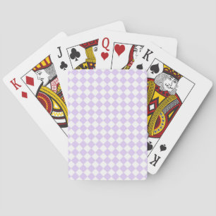Lilac Purple Diamond Chequered pattern Playing Cards