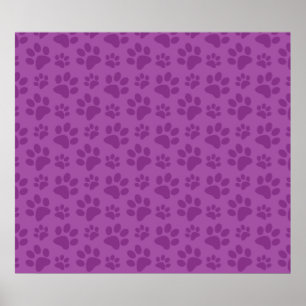 Lilac purple dog paw print pattern