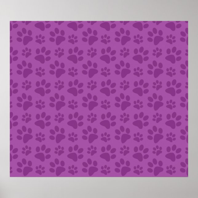 Lilac purple dog paw print pattern (Front)