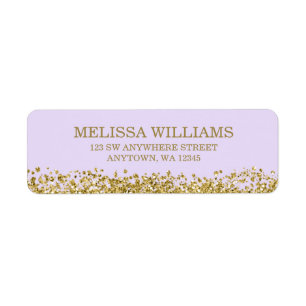Lilac Purple Faux Gold Glitter