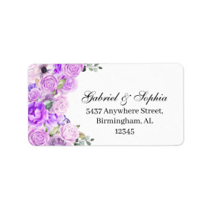 Lilac Purple Floral Address Label