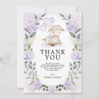 Lilac Purple Floral Little Lamb Baby Sheep Shower