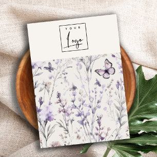Lilac Purple Floral Logo Blank Jewellery Holder Business Card