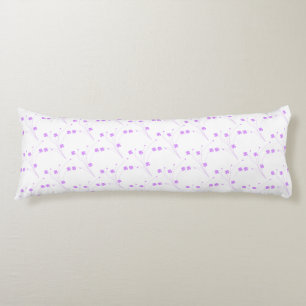 Lilac Purple Flowers, Small Pastel Floral Print Body Cushion