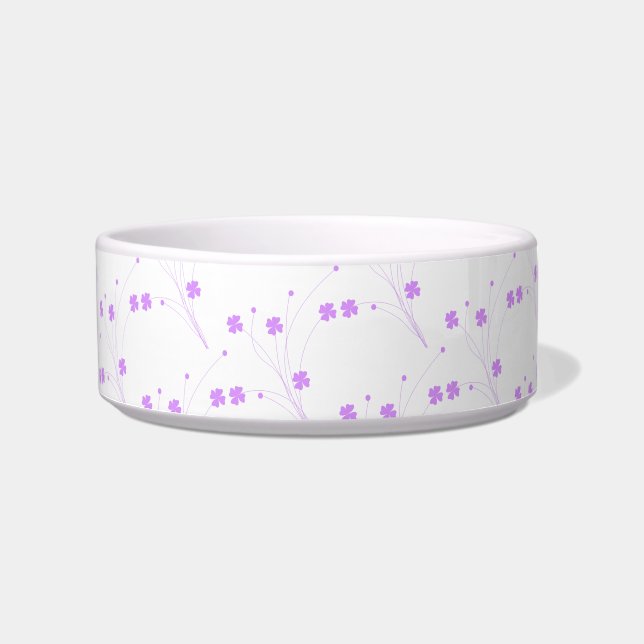 Lilac Purple Flowers, Small Pastel Floral Print Bowl (Front)