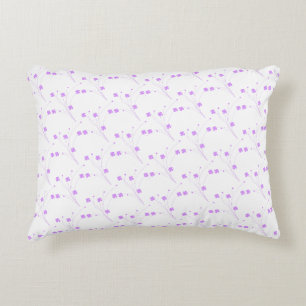 Lilac Purple Flowers, Small Pastel Floral Print Decorative Cushion