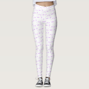 Lilac Purple Flowers, Small Pastel Floral Print Leggings