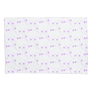 Lilac Purple Flowers, Small Pastel Floral Print Pillowcase