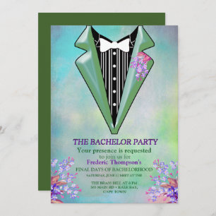 Lilac Purple Forget-me-not Bachelor Party Invitation