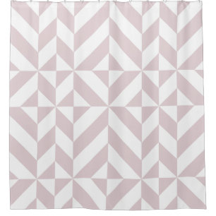 Lilac Purple Geometric Cube Pattern Shower Curtain