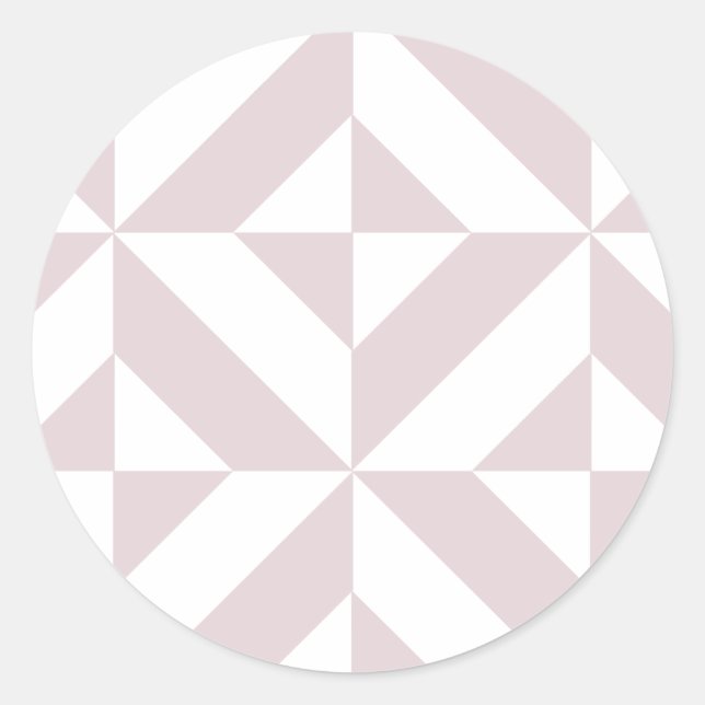 Lilac Purple Geometric Deco Cube Pattern Classic Round Sticker (Front)