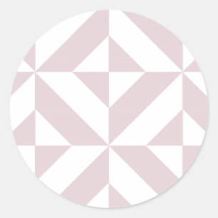 Lilac Purple Geometric Deco Cube Pattern Classic Round Sticker