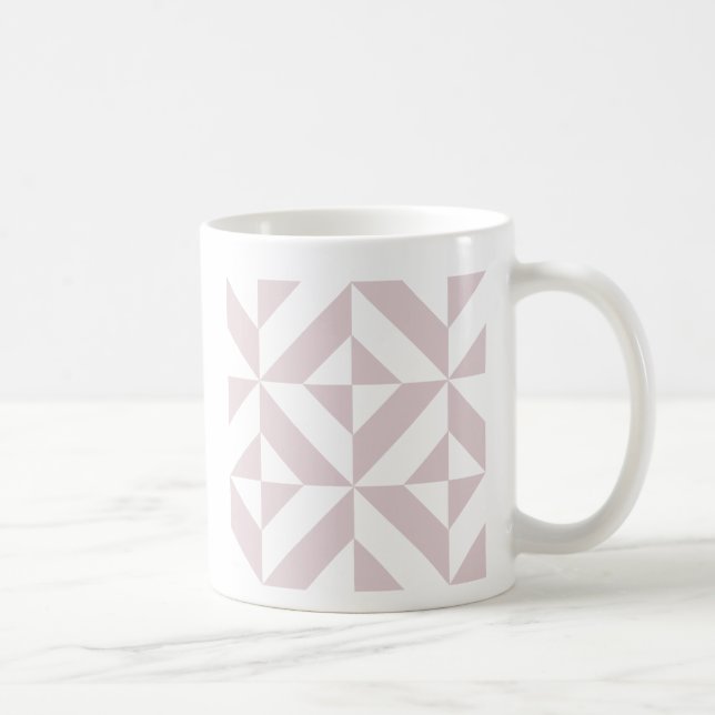 Lilac Purple Geometric Deco Cube Pattern Coffee Mug (Right)