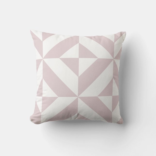 Lilac Purple Geometric Deco Cube Pattern Cushion (Front)