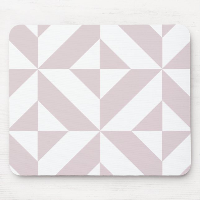 Lilac Purple Geometric Deco Cube Pattern Mouse Mat (Front)