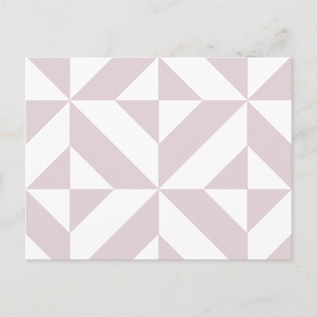 Lilac Purple Geometric Deco Cube Pattern Postcard (Front)
