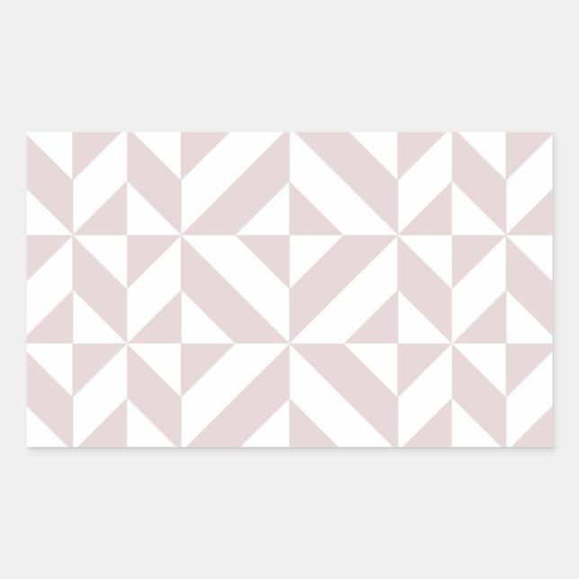 Lilac Purple Geometric Deco Cube Pattern Rectangular Sticker (Front)