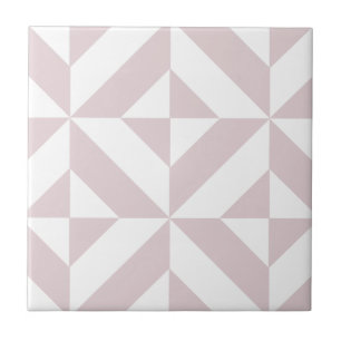 Lilac Purple Geometric Deco Cube Pattern Tile