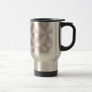 Lilac Purple Geometric Deco Cube Pattern Travel Mug