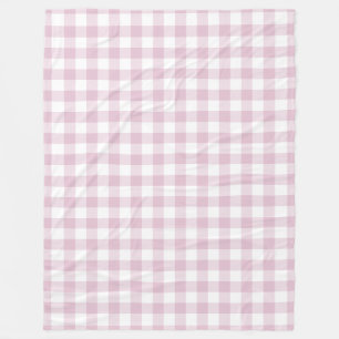 Lilac Purple Gingham Pattern Fleece Blanket