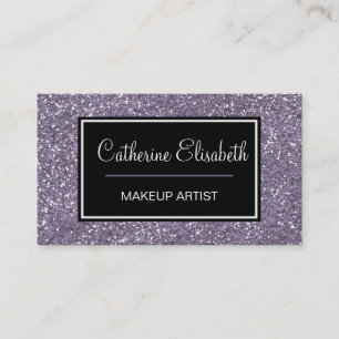 Lilac Purple Glitter, Girly, Pretty, Sparkly, Business Card