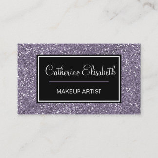 Lilac Purple Glitter, Girly, Pretty, Sparkly, Business Card