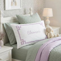Lilac Purple Greek Key Monogram Standard