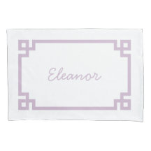 Lilac Purple Greek Key Monogram Standard