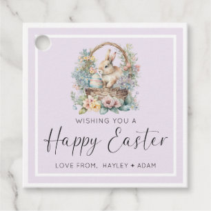 Lilac Purple Happy Easter Bunny Favour Tags