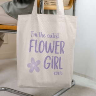 Lilac Purple I'm The Cutest Flower Girl Ever Tote Bag