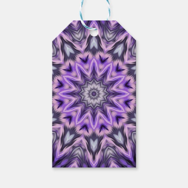 Lilac purple mandala gift tags (Front)