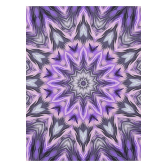 Lilac purple mandala tablecloth (Front)