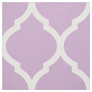 Lilac Purple Moroccan Quatrefoil Large Scale Fabric