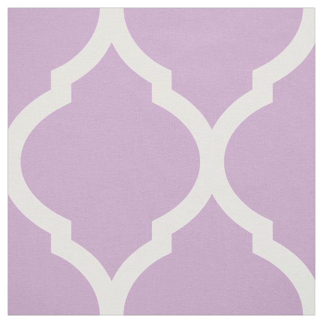 Lilac Purple Moroccan Quatrefoil Large Scale Fabric (Swatch)