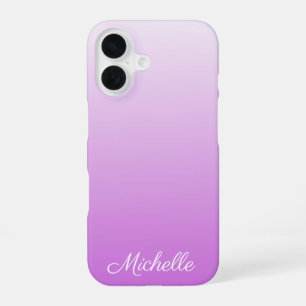 Lilac purple ombre personalised name iPhone 16 case