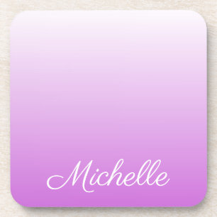 Lilac purple ombre personalized name coaster