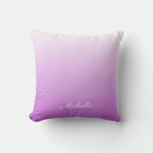 Lilac purple ombre personalized name cushion