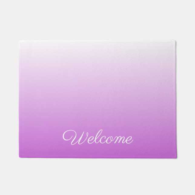Lilac purple ombre personalized name doormat (Front)