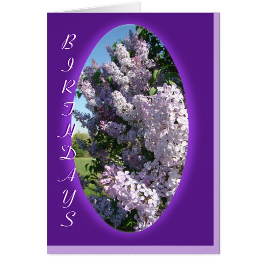 Lilac Purple Oval Birthday- customise any occasion Card