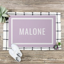 Lilac Purple Personalised Family Name Doormat