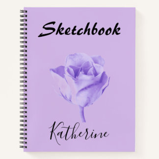 Lilac Purple Personalised Sketchbook Notebook