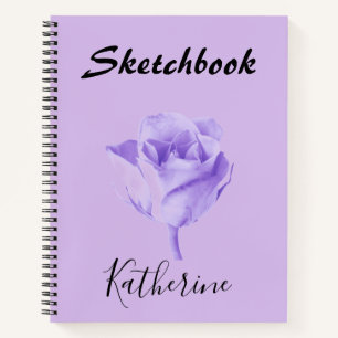 Lilac Purple Personalized Sketchbook  Notebook