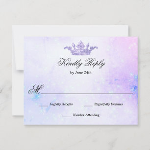Lilac Purple Quinceanera RSVP Card
