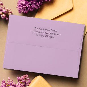 Lilac Purple Return Address  Envelope