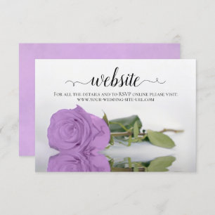 Lilac Purple Rose Elegant Wedding Website Enclosure Card