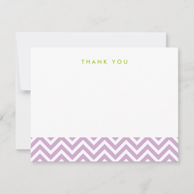Lilac Purple Simple Chevron Thank You Note Cards (Front)