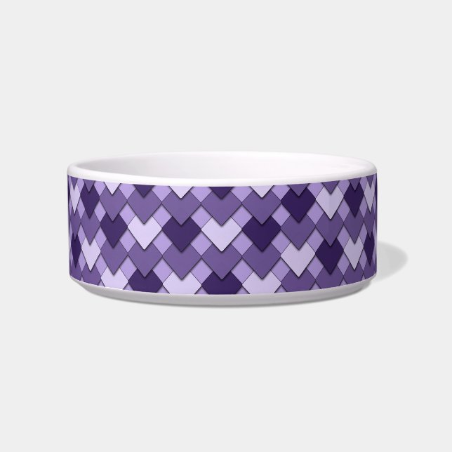 Lilac Purple Square and Diamond Harlequin Pattern Bowl (Front)
