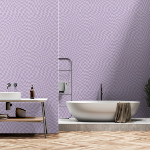 Lilac Purple Twisted Chequerboard Wallpaper